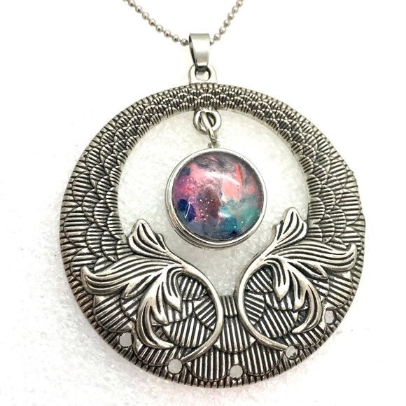 Vintage hoop Necklace Handmade 20mm snap SN20 - Picture 1 of 7